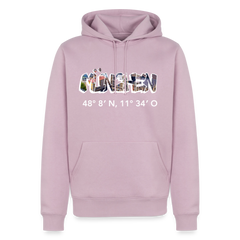 Hoodie München "Graffiti Marienplatz GPS" Bright Edition - Altrosa