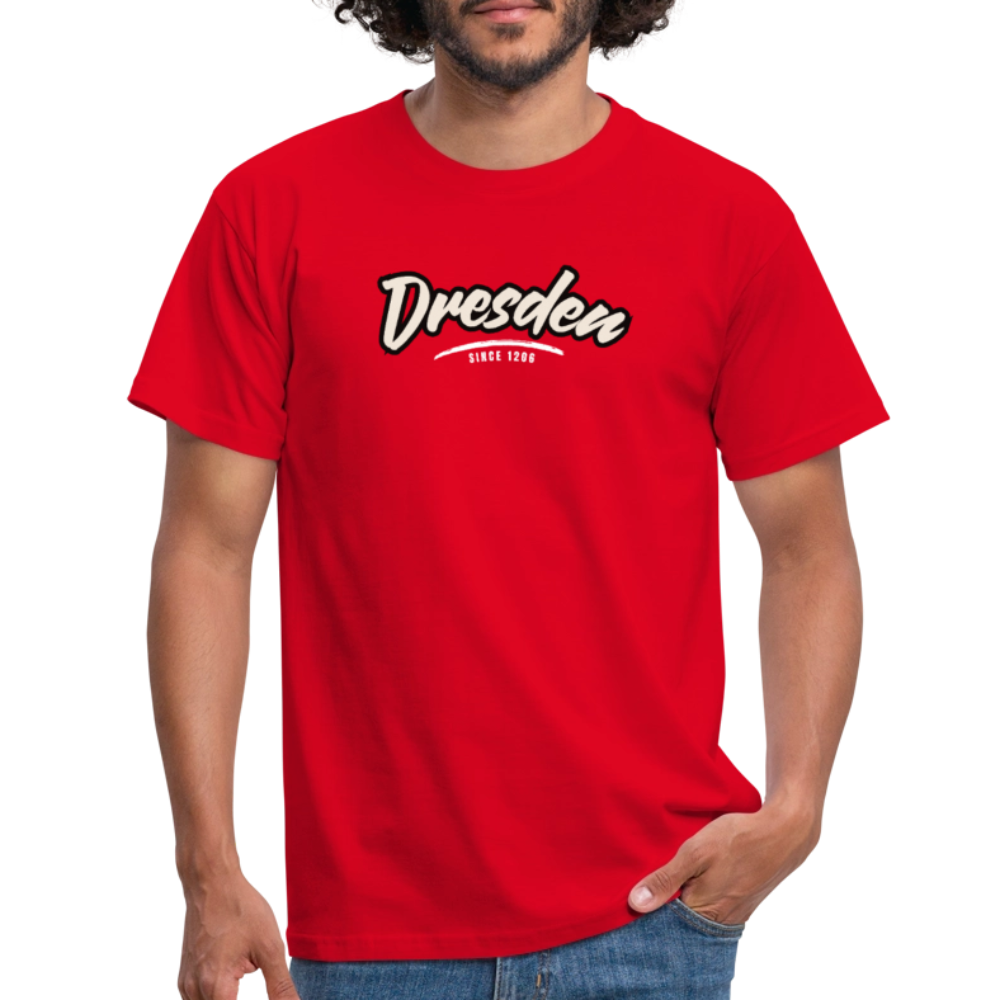 T-Shirt Dresden "Graffiti Tag White" - Rot