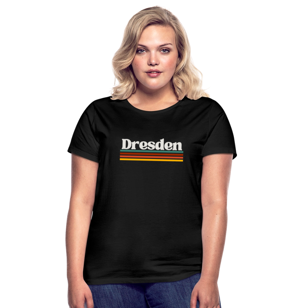 T-Shirt Ladies Dresden "Retro" - Schwarz
