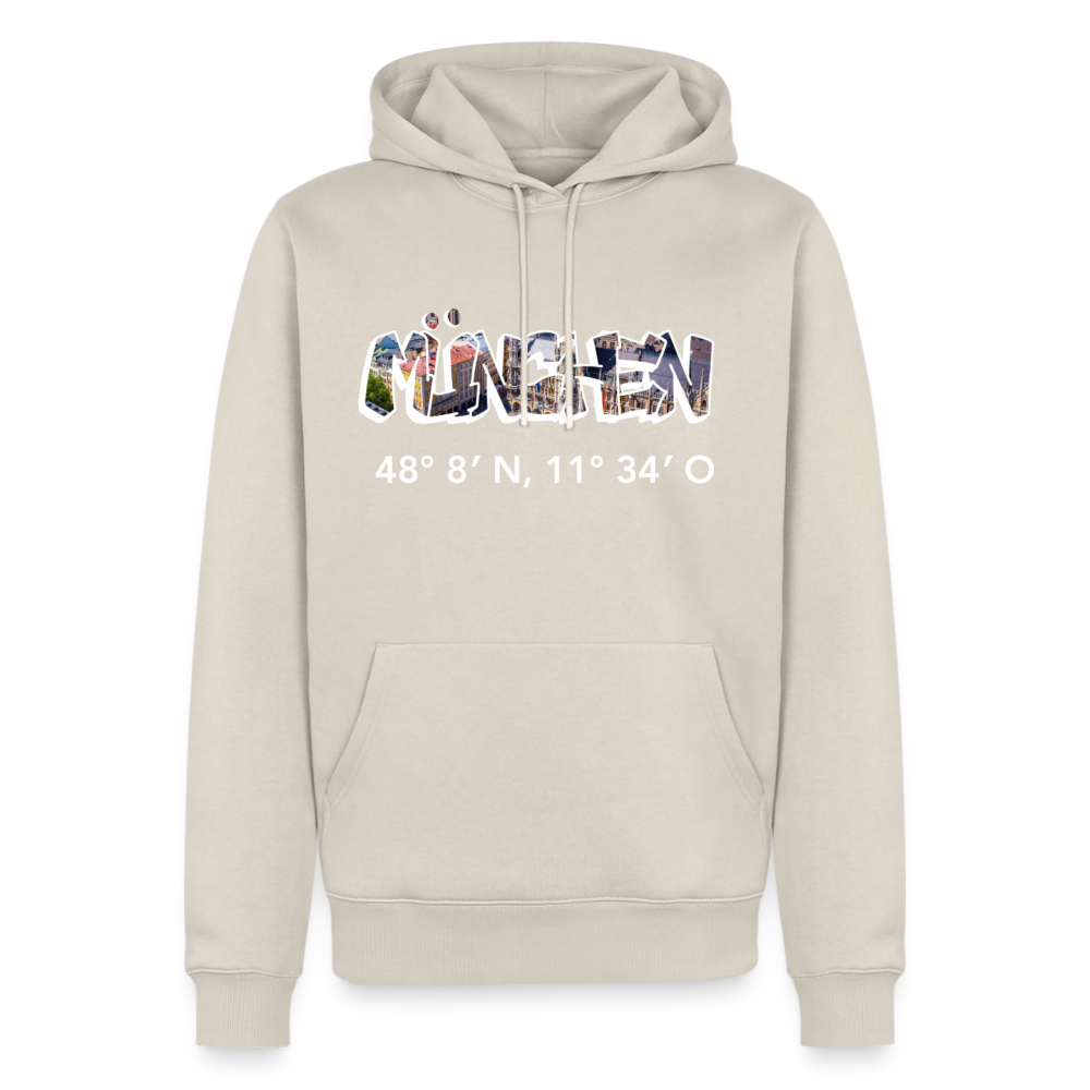 Hoodie München "Graffiti Marienplatz GPS" Bright Edition - Beige