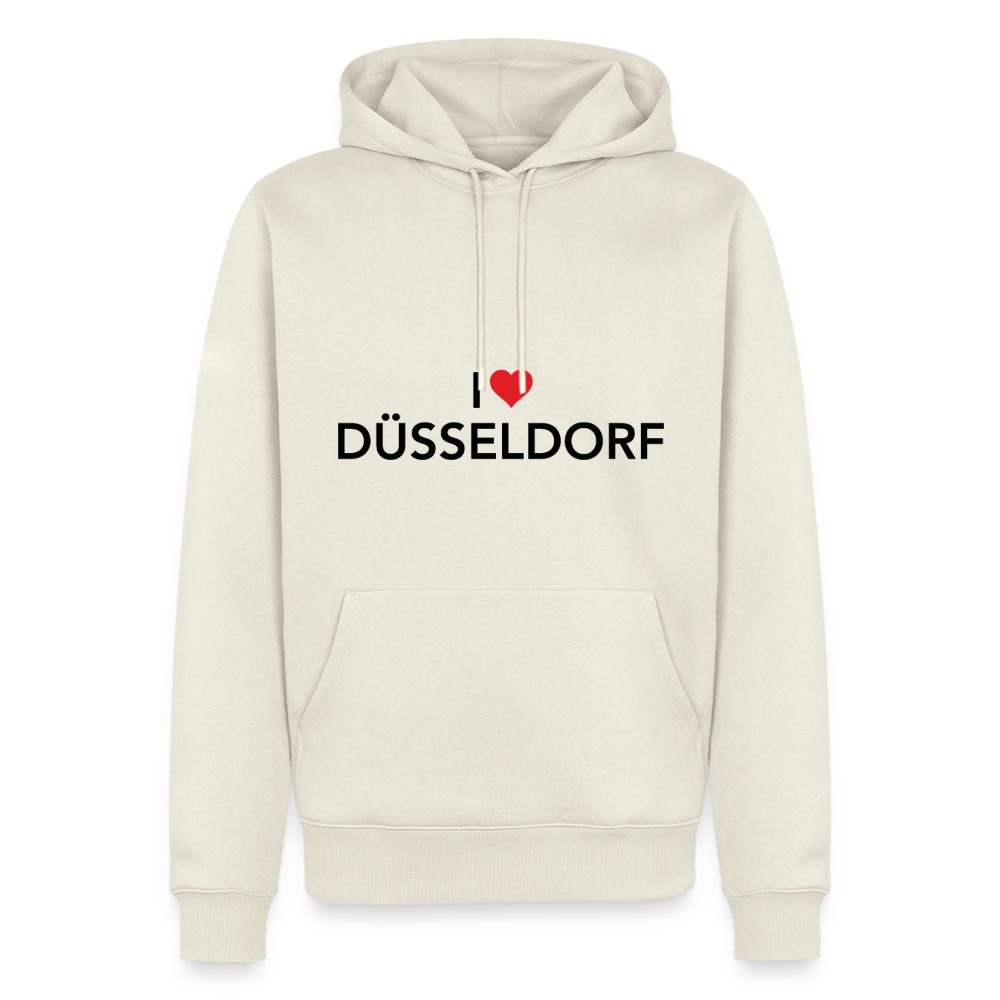 Hoodie "I Love Düsseldorf" Dark Edition - Naturweiß
