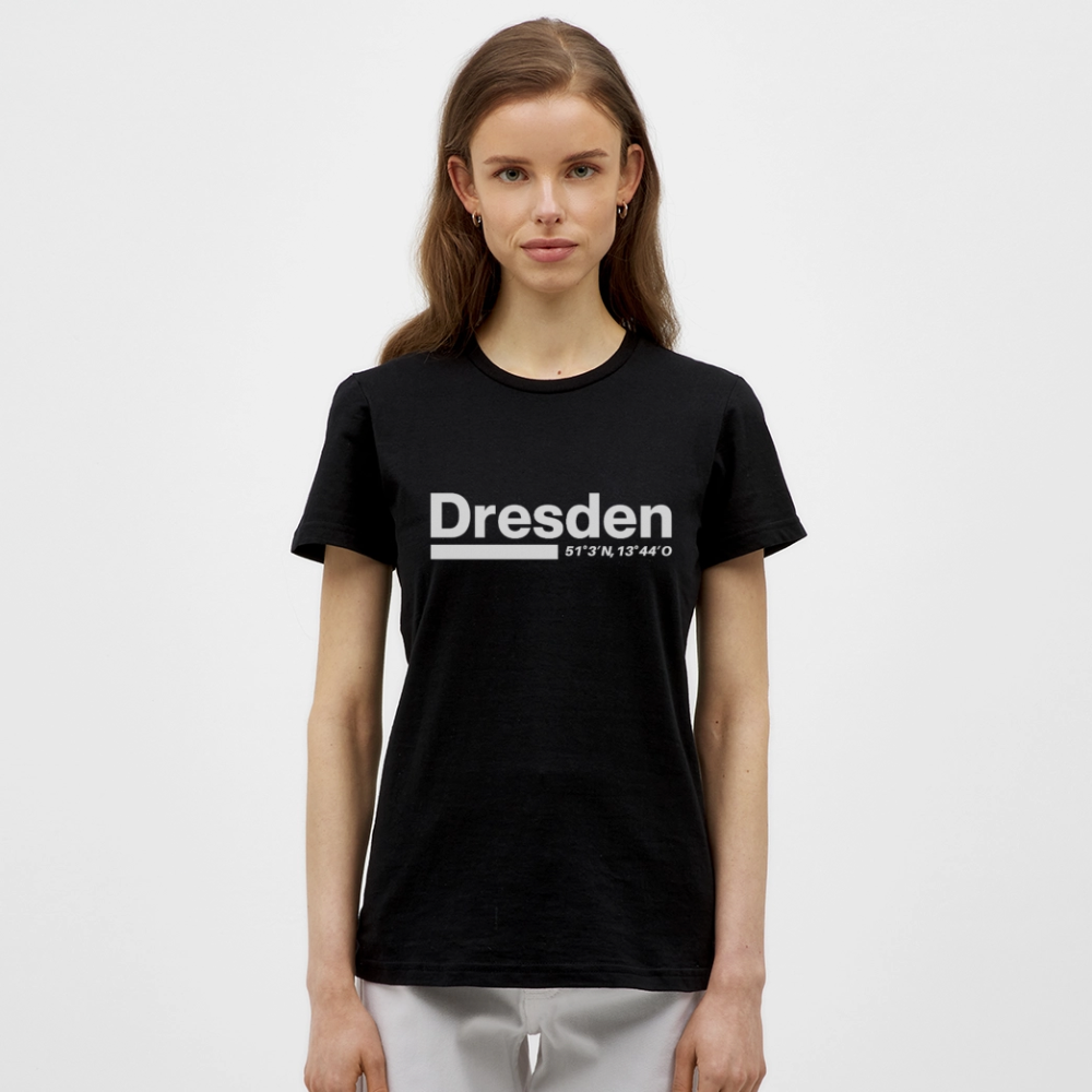 T-Shirt Ladies Dresden "Bold GPS White" - Schwarz