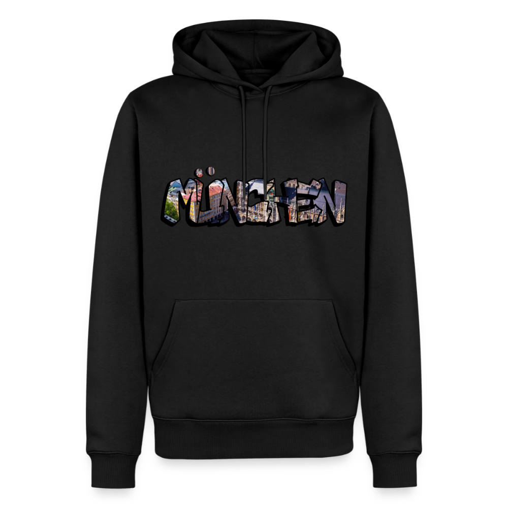 Hoodie München "Graffiti Marienplatz" Dark Edition - Schwarz