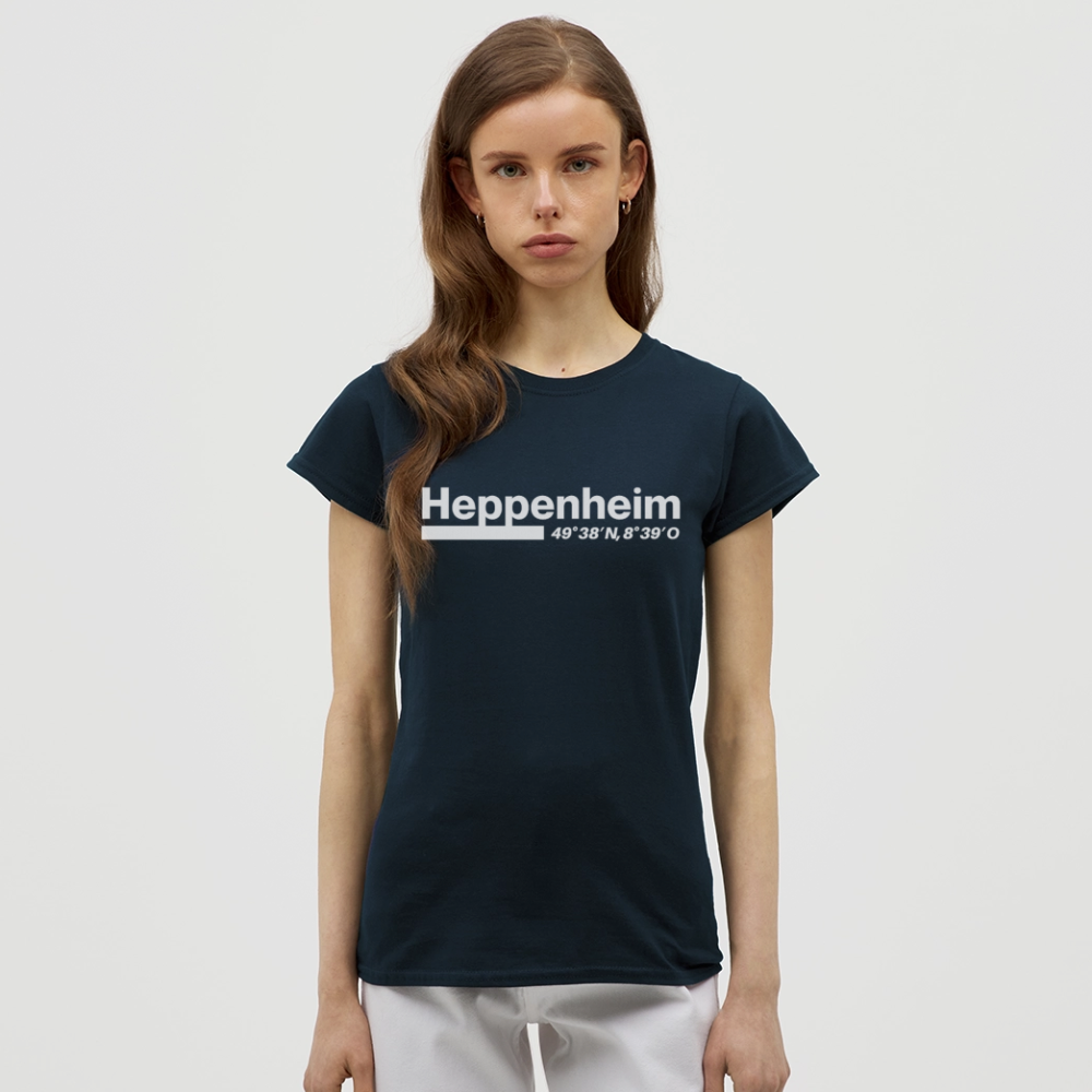 T-Shirt Ladies Heppenheim "Bold GPS White" - Navy