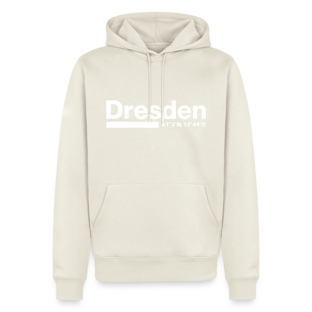 Hoodie Dresden "Bold GPS White" - Naturweiß