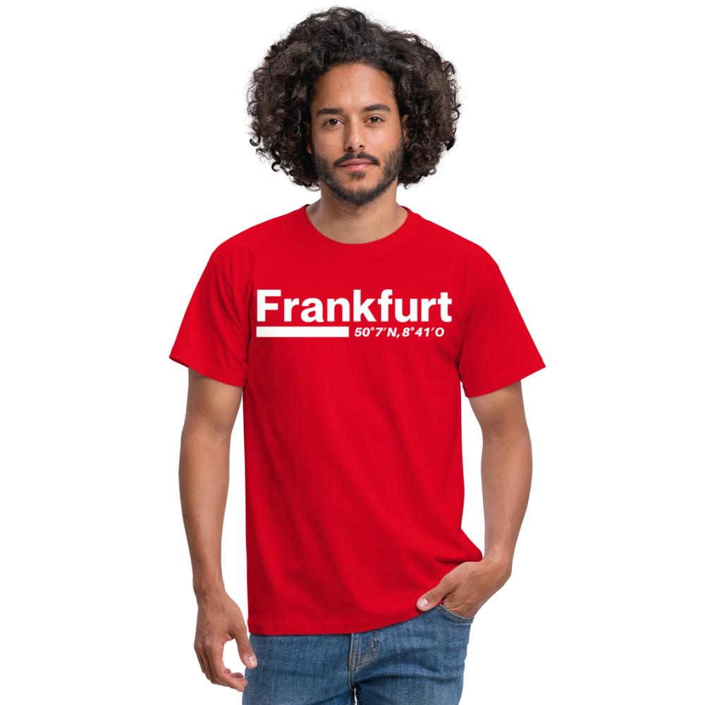 T-Shirt Frankfurt (Main) "Bold GPS White" - Rot