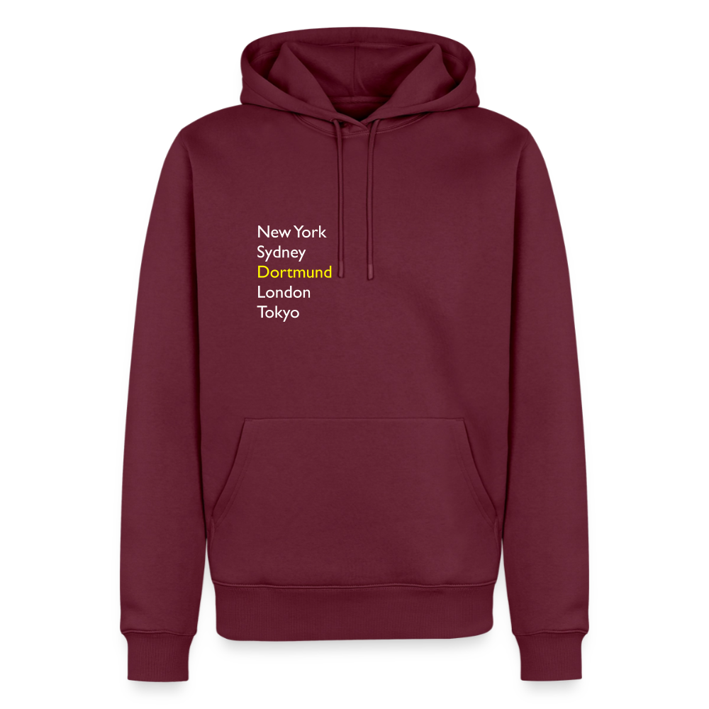 Hoodie Dortmund "Metropolen" Bright Edition - Burgunderrot