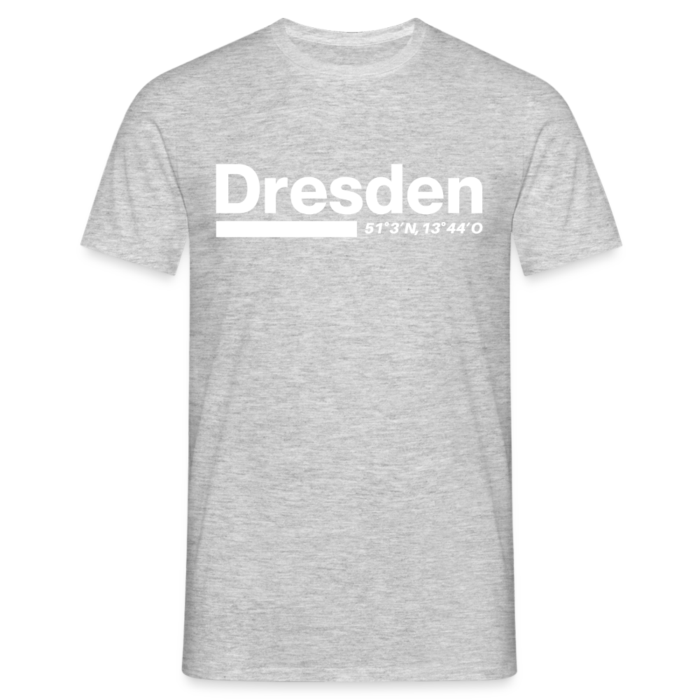 T-Shirt Dresden "Bold GPS White" - Grau meliert