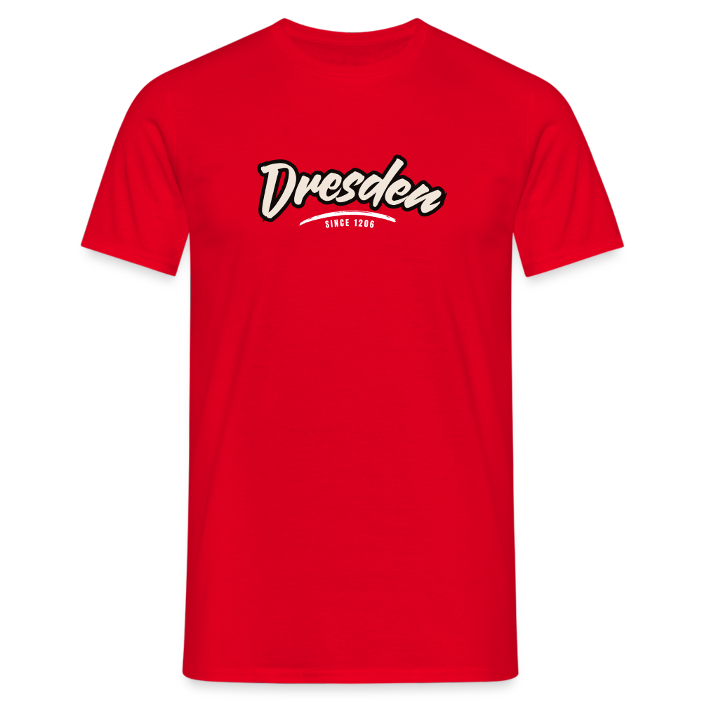 T-Shirt Dresden "Graffiti Tag White" - Rot