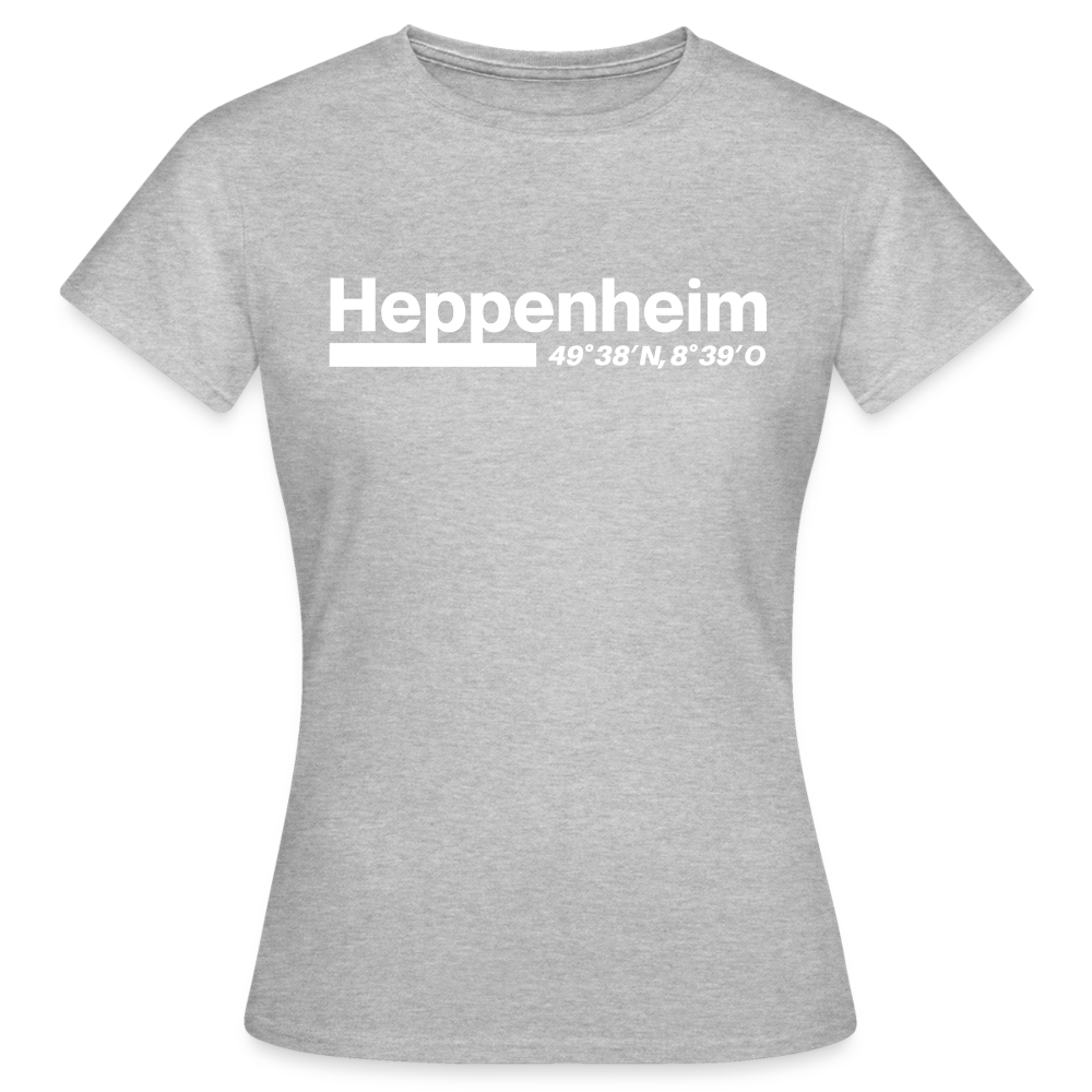 T-Shirt Ladies Heppenheim "Bold GPS White" - Grau meliert