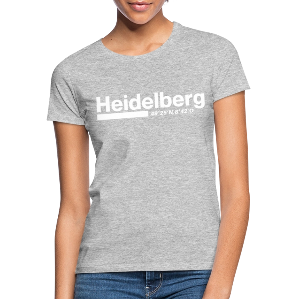T-Shirt Ladies Heidelberg "Bold GPS White" - Grau meliert