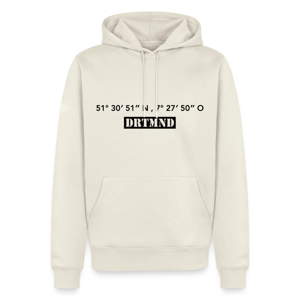 Hoodie Dortmund "DRTMND GPS" Dark Edition - Naturweiß