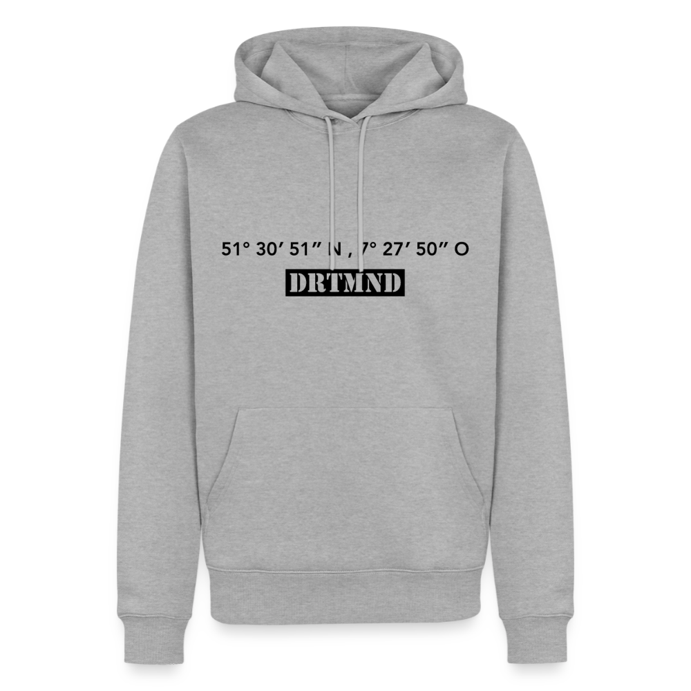 Hoodie Dortmund "DRTMND GPS" Dark Edition - Grau meliert