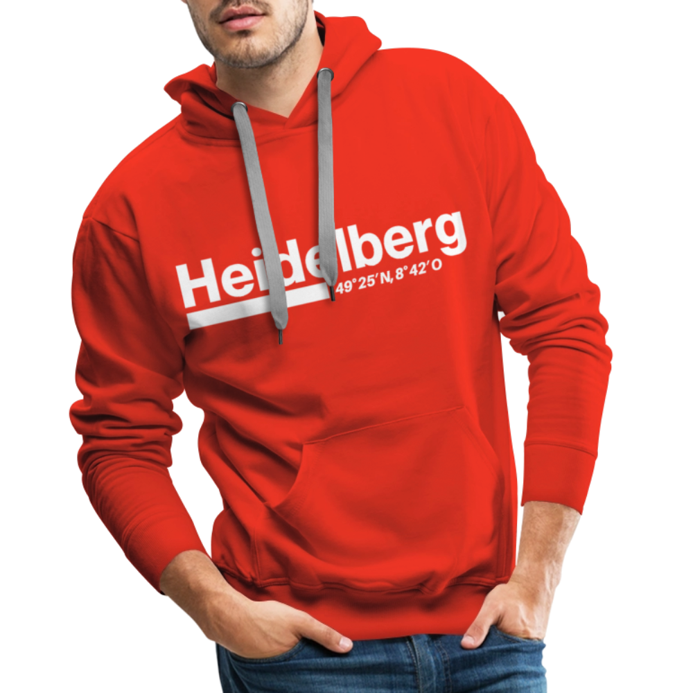 Hoodie Heidelberg "Bold GPS White" - Rot