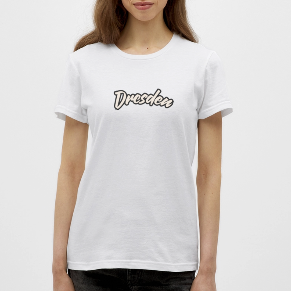 T-Shirt Ladies Dresden "Graffiti Tag White" - Weiß