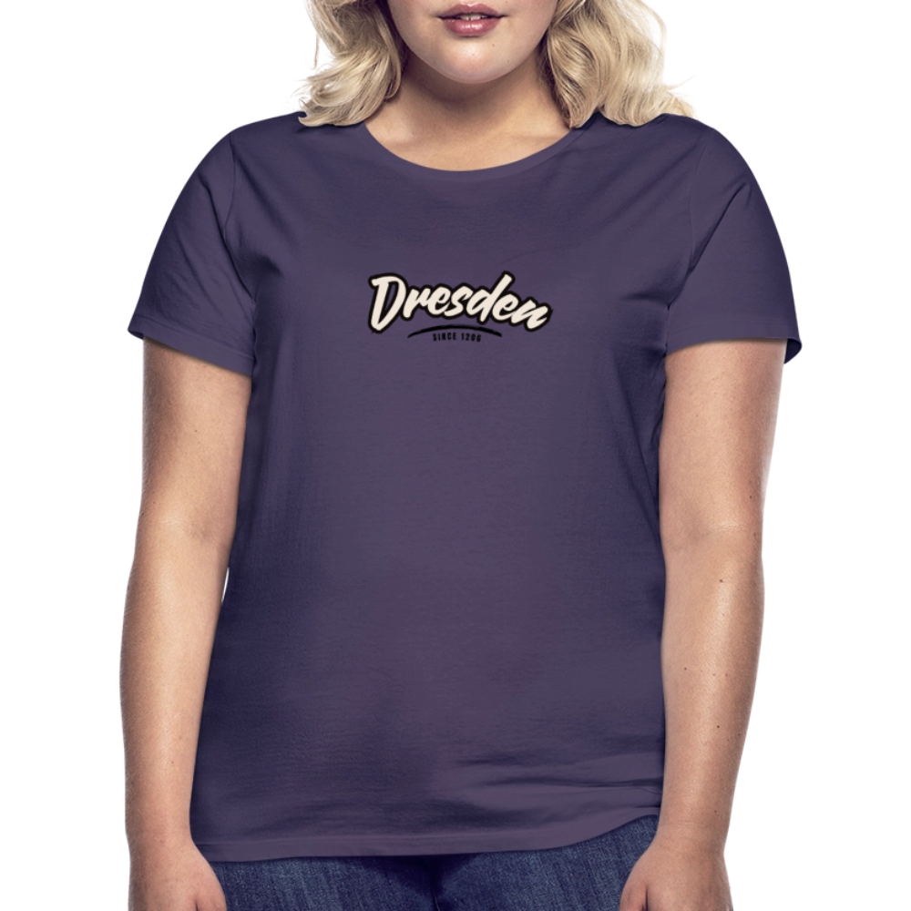 T-Shirt Ladies Dresden "Graffiti Tag" - Dunkellila