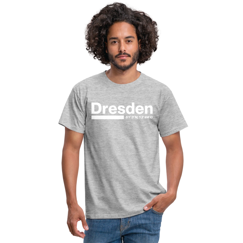 T-Shirt Dresden "Bold GPS White" - Grau meliert
