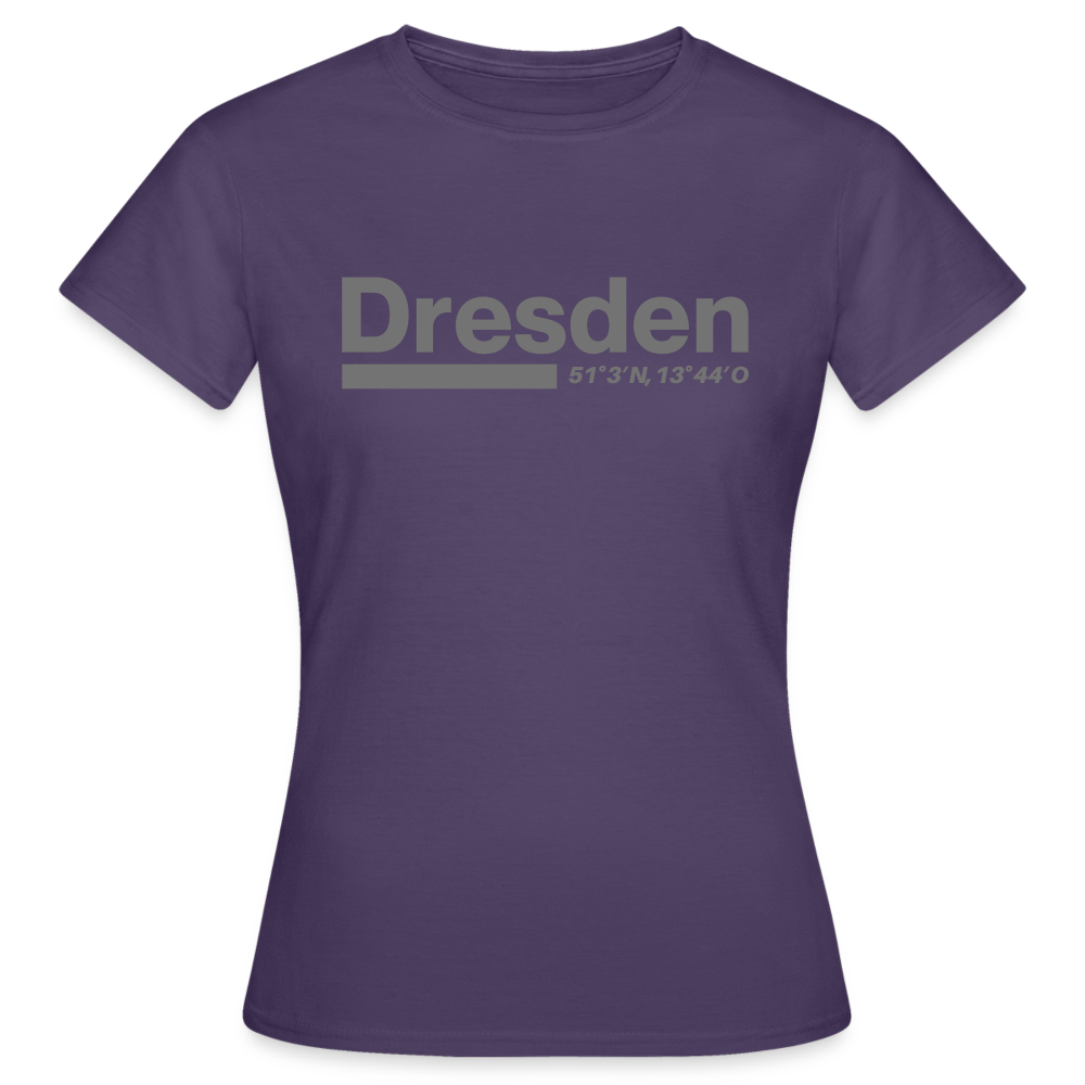 T-Shirt Ladies Dresden "Bold GPS" - Dunkellila