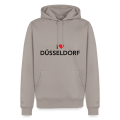 Hoodie "I Love Düsseldorf" Dark Edition - Taupe