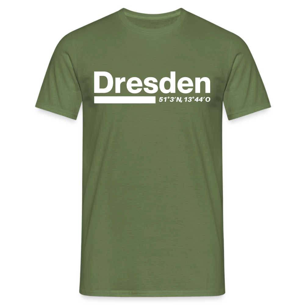 T-Shirt Dresden "Bold GPS White" - Militärgrün