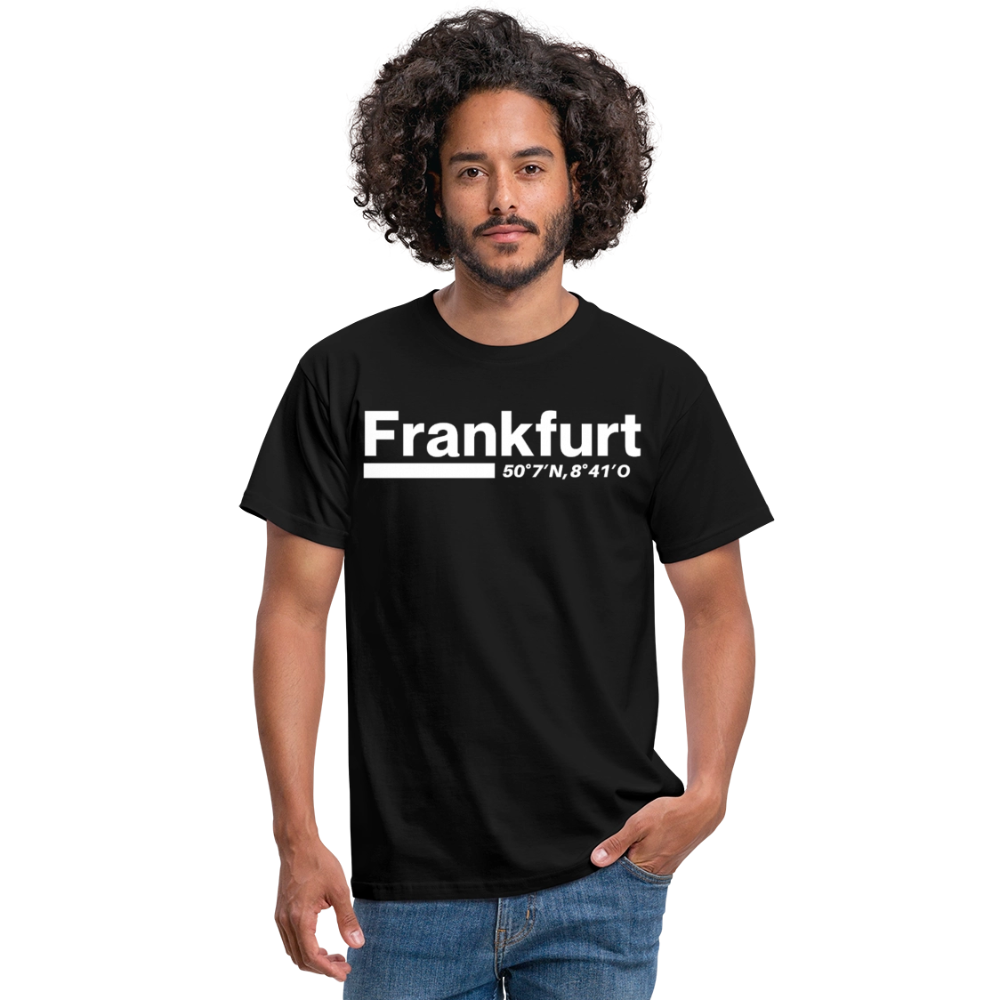 T-Shirt Frankfurt (Main) "Bold GPS White" - Schwarz