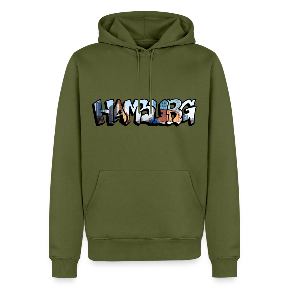 Hoodie Hamburg "Panorama Graffiti" - Khaki