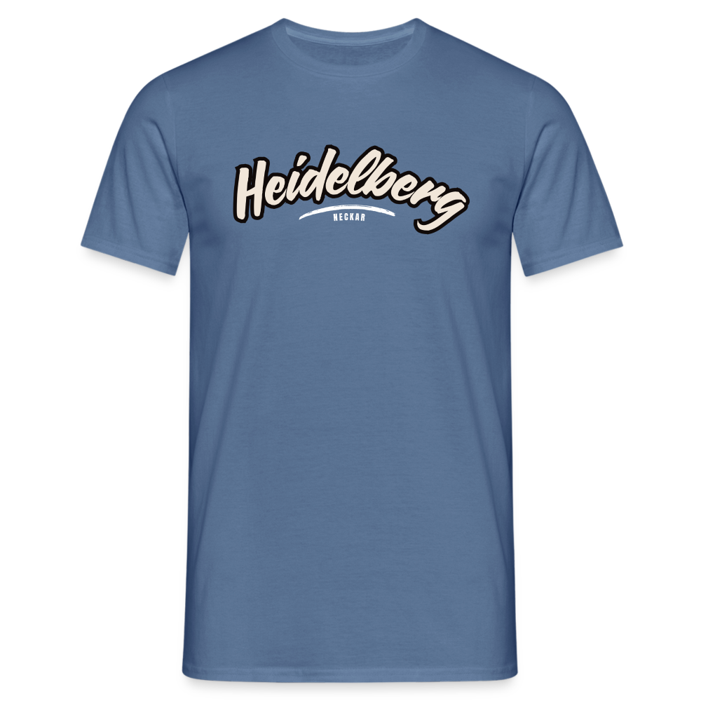 T-Shirt Heidelberg "Graffiti Tag White" - Taubenblau 