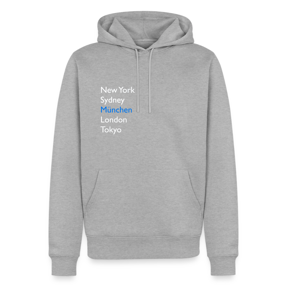 Hoodie München "Metropolen" Bright Edition - Grau meliert