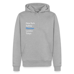 Hoodie München "Metropolen" Bright Edition - Grau meliert