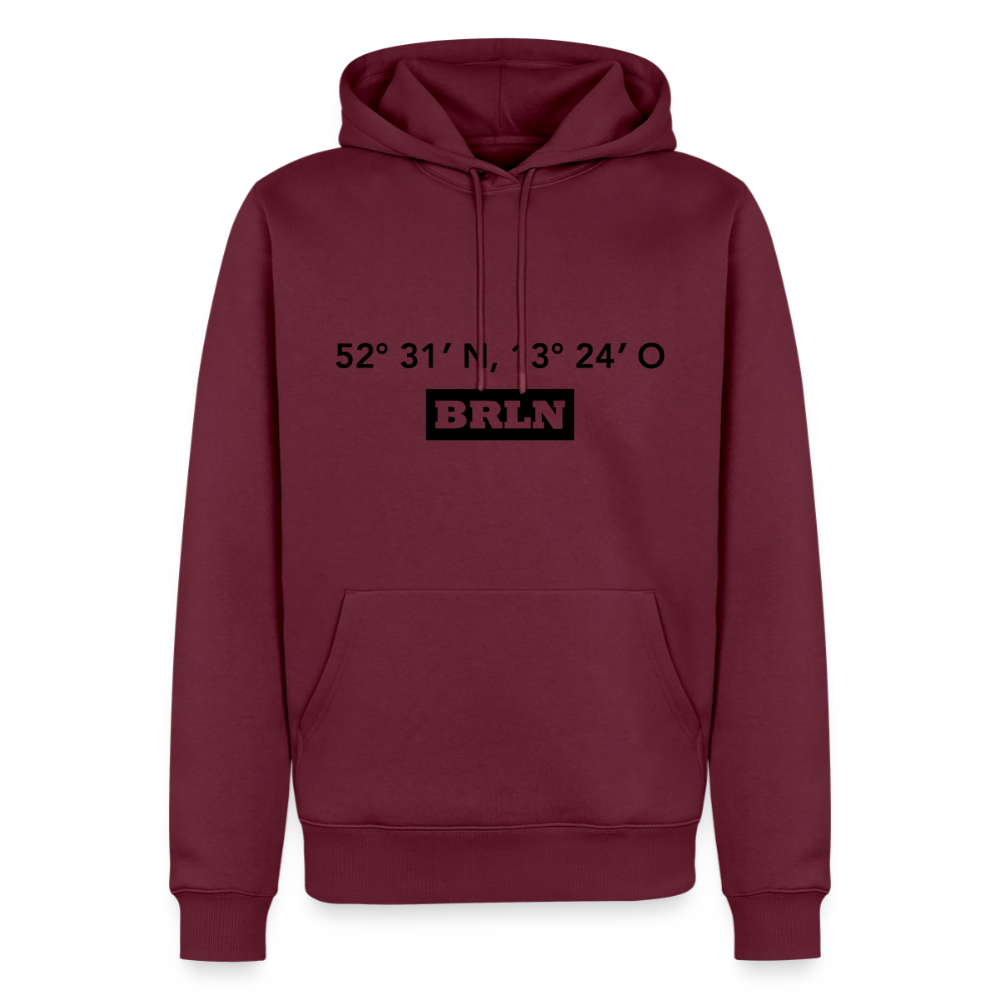 Hoodie Berlin "BRLN GPS" Dark Edition - Burgunderrot
