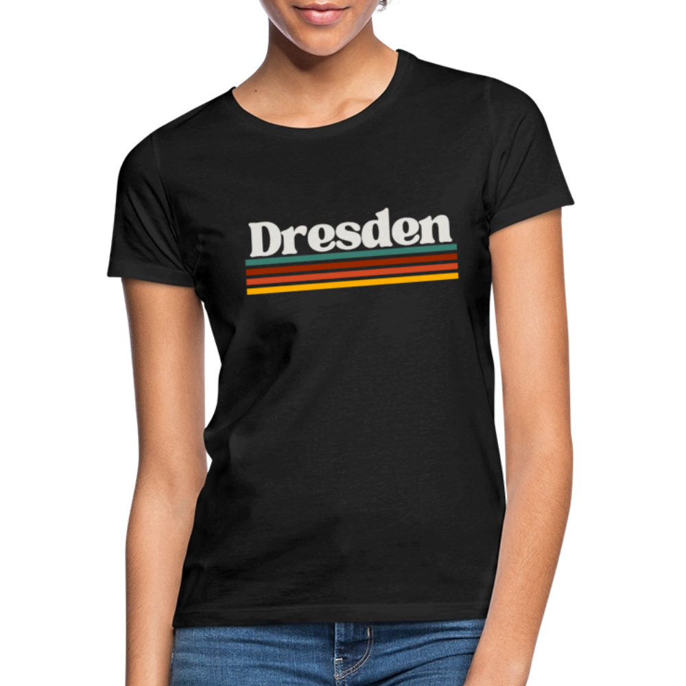 T-Shirt Ladies Dresden "Retro" - Schwarz