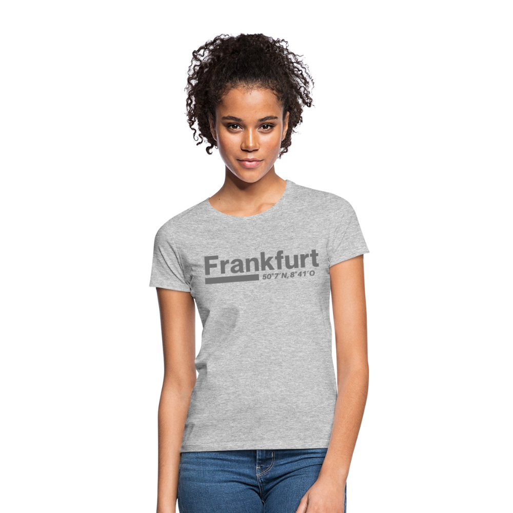 T-Shirt Ladies Frankfurt (Main) "Bold GPS" - Grau meliert