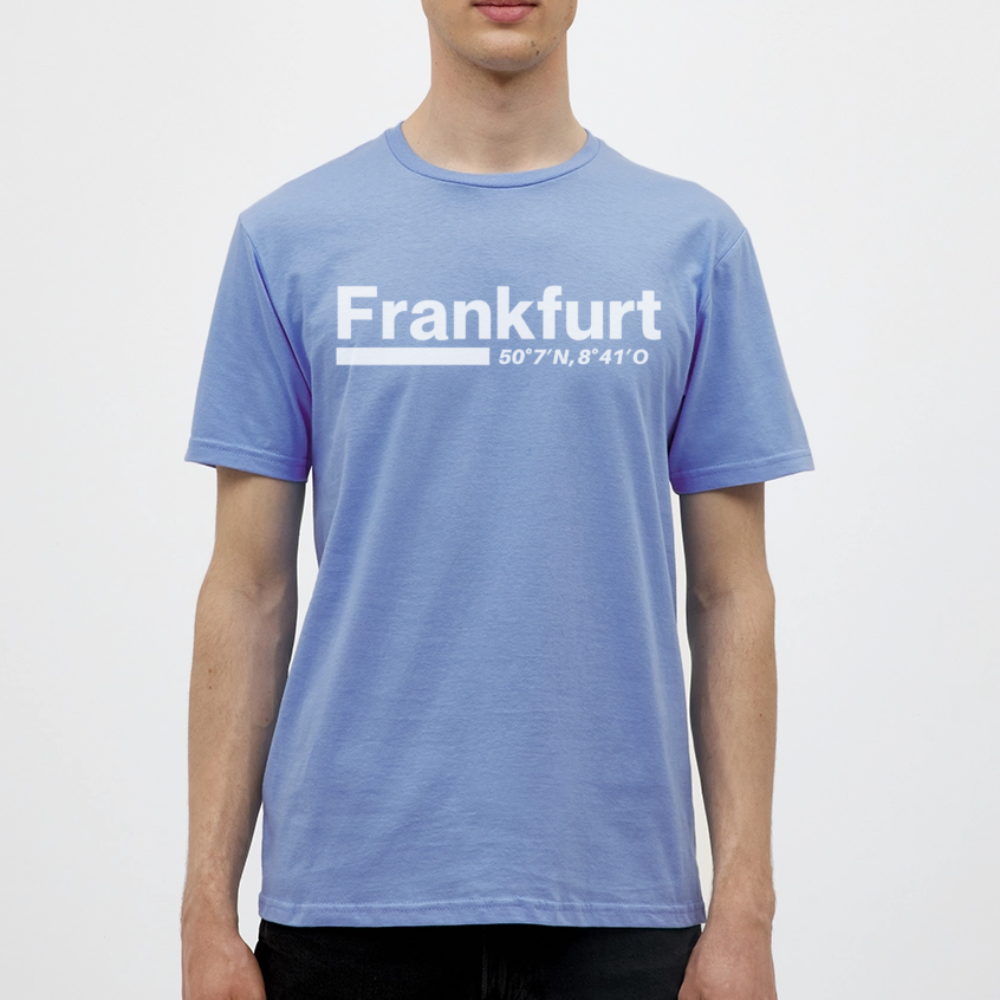 T-Shirt Frankfurt (Main) "Bold GPS White" - carolina blue