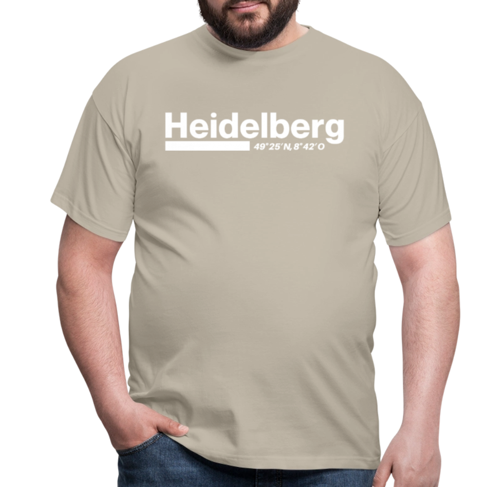 T-Shirt Heidelberg "Bold GPS White" - Sandbeige