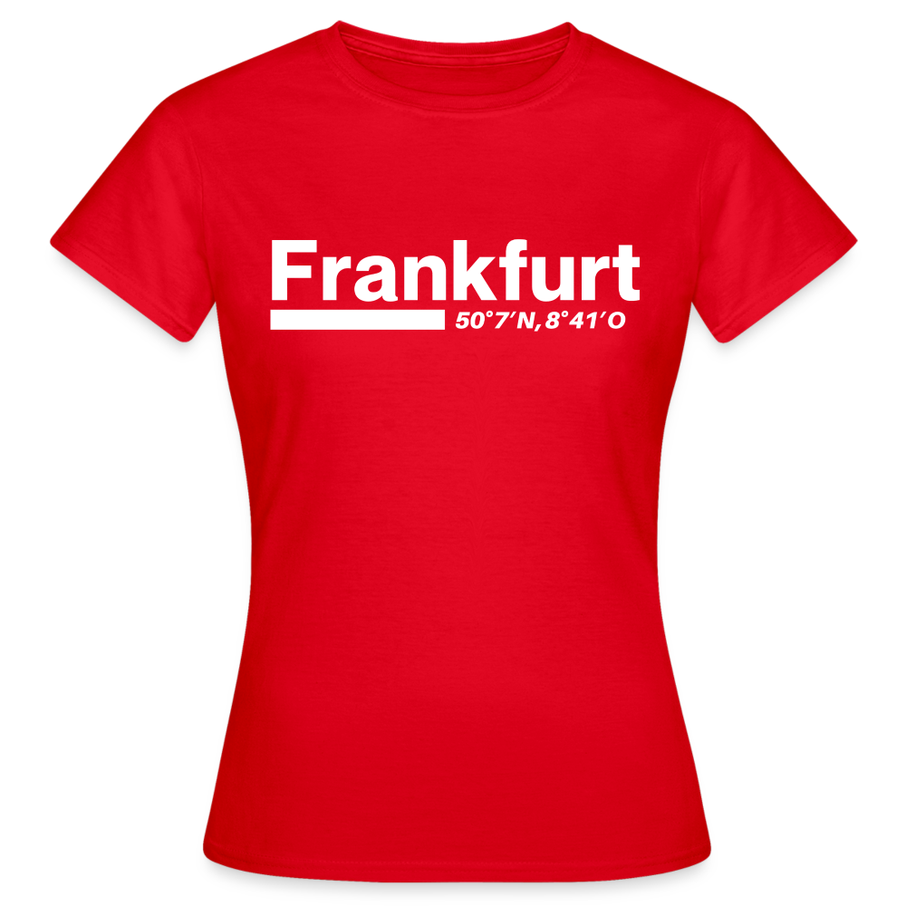 T-Shirt Ladies Frankfurt (Main) "Bold GPS White" - Rot