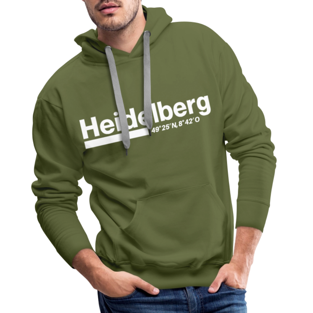 Hoodie Heidelberg "Bold GPS White" - Olivgrün