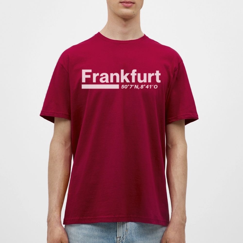 T-Shirt Frankfurt (Main) "Bold GPS White" - Ziegelrot