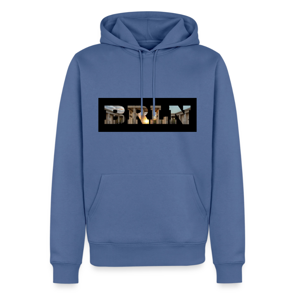 Hoodie Berlin "BRLN Brandenburger Tor" Dark Edition - Taubenblau