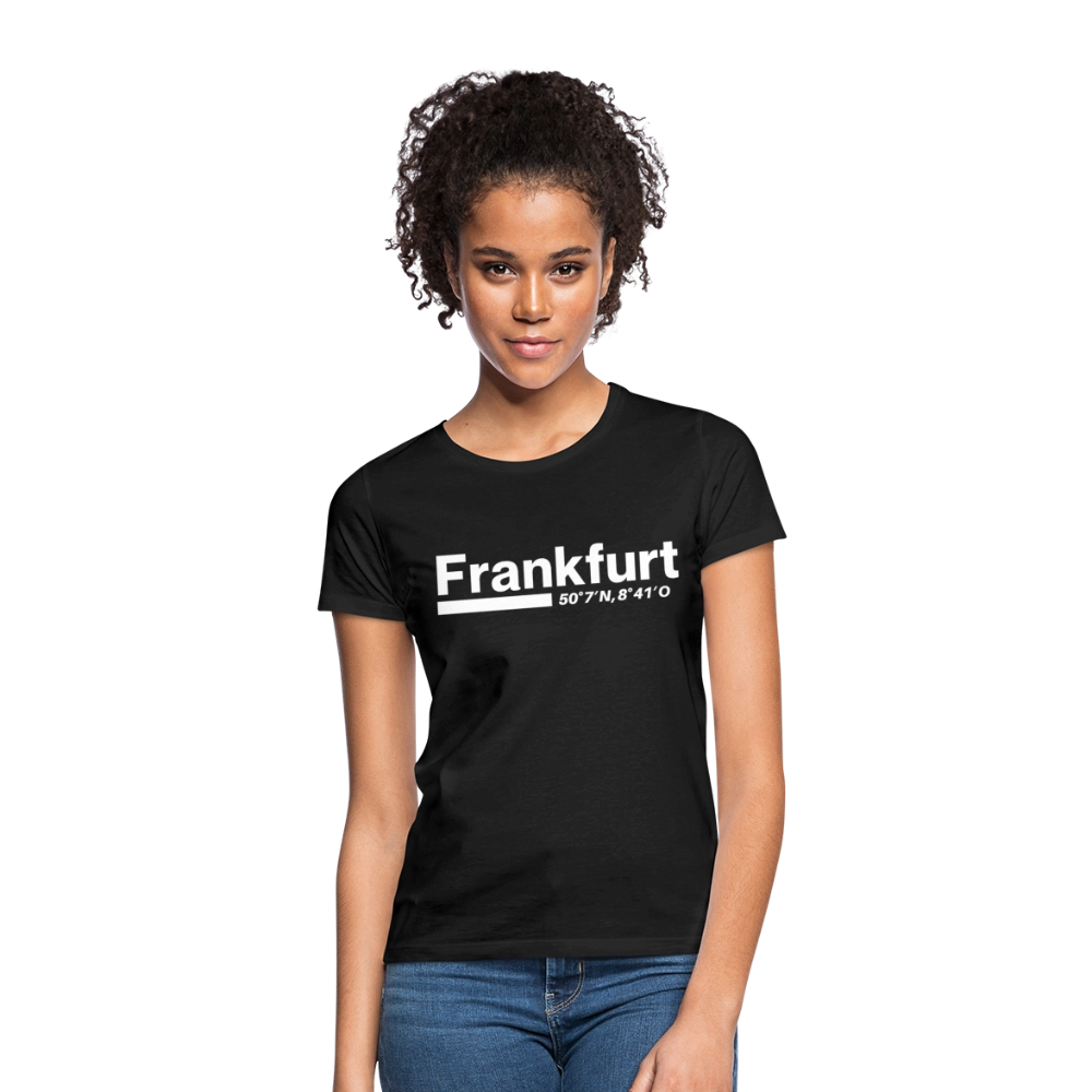 T-Shirt Ladies Frankfurt (Main) "Bold GPS White" - Schwarz