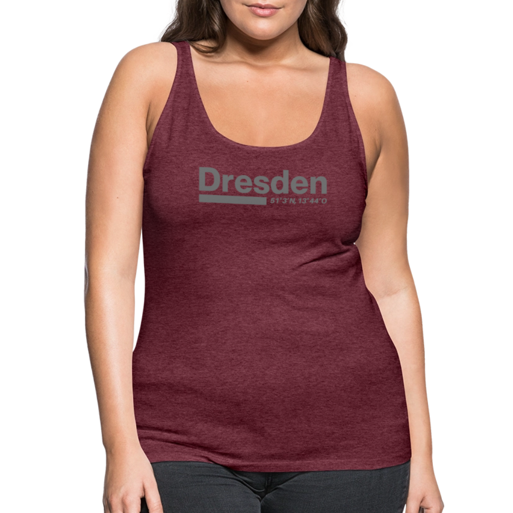 Tanktop Ladies Dresden "Bold GPS" - Bordeauxrot meliert