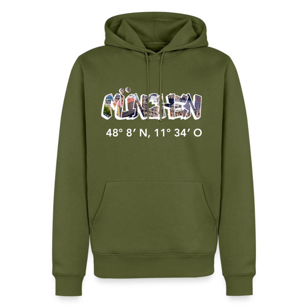 Hoodie München "Graffiti Marienplatz GPS" Bright Edition - Khaki