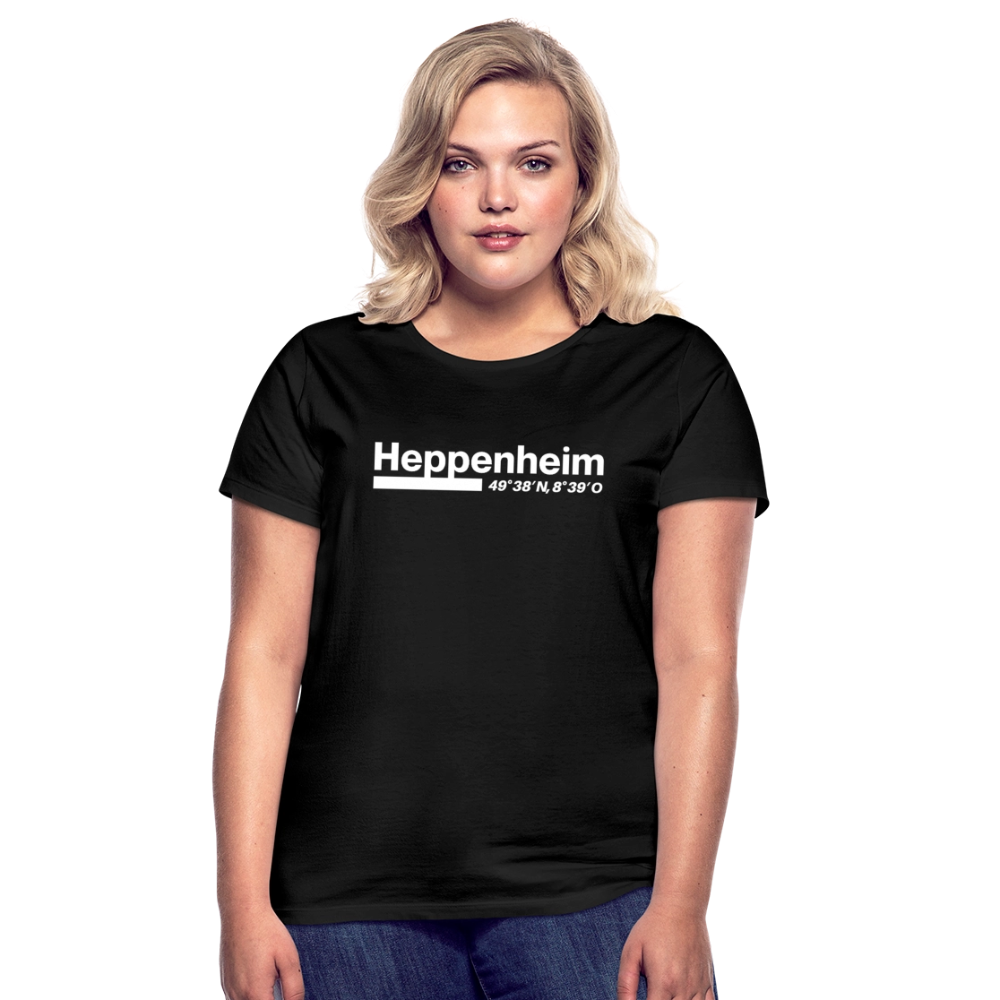T-Shirt Ladies Heppenheim "Bold GPS White" - Schwarz