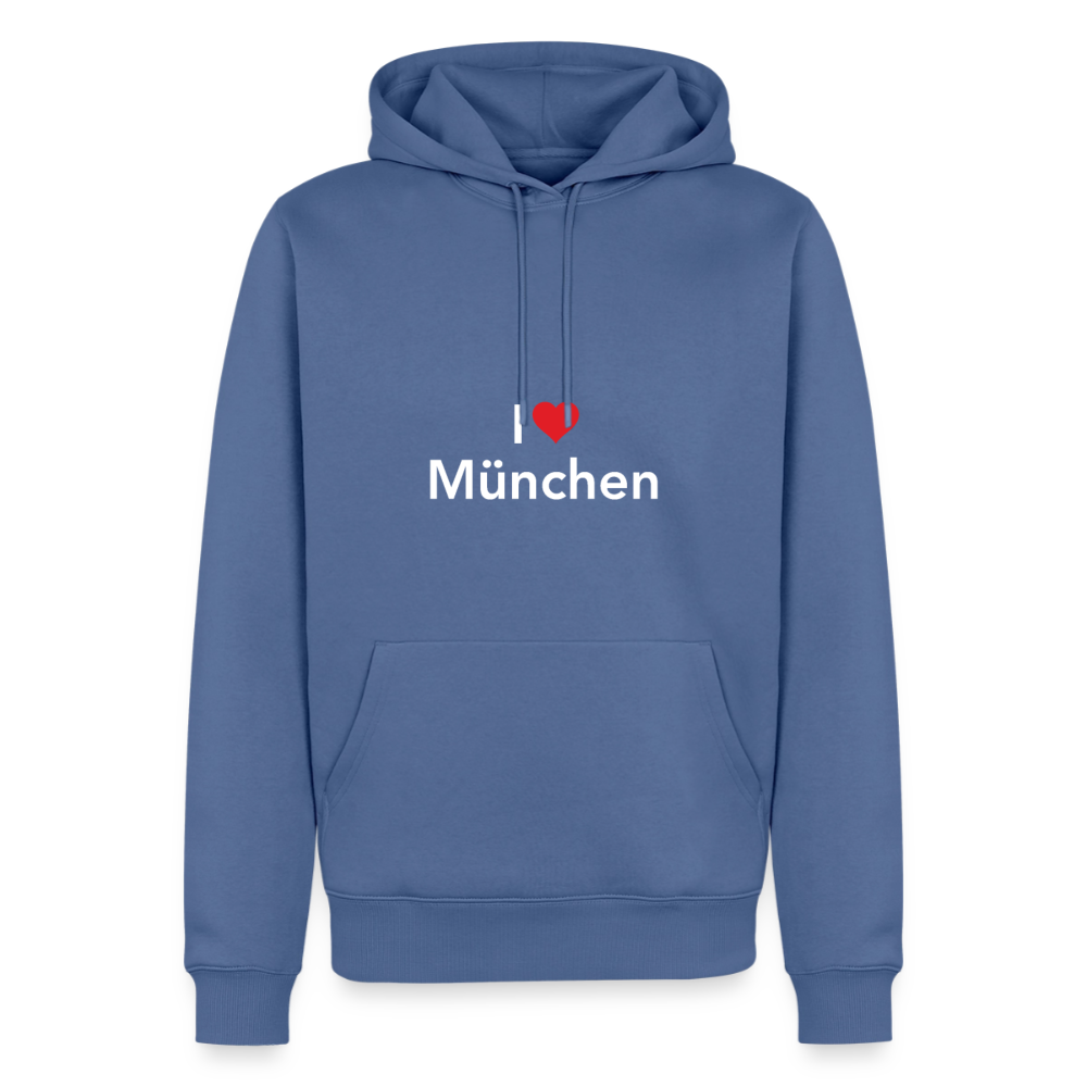 Hoodie "I Love München" Bright Edition - Taubenblau