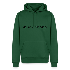 Hoodie München "GPS" Dark Edition - Flaschengrün