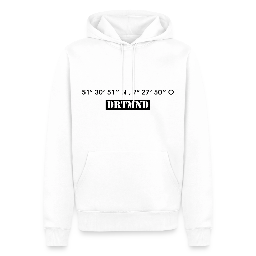 Hoodie Dortmund "DRTMND GPS" Dark Edition - Weiß