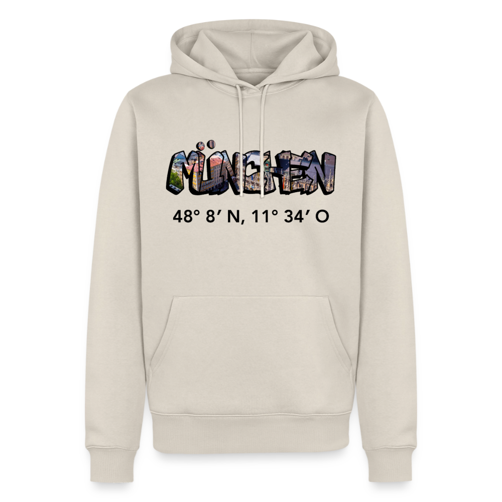 Hoodie München "Graffiti Marienplatz GPS" Dark Edition - Beige