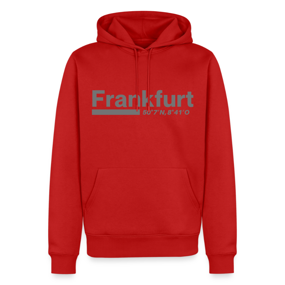 Hoodie Frankfurt (Main) "Bold GPS" - Rot