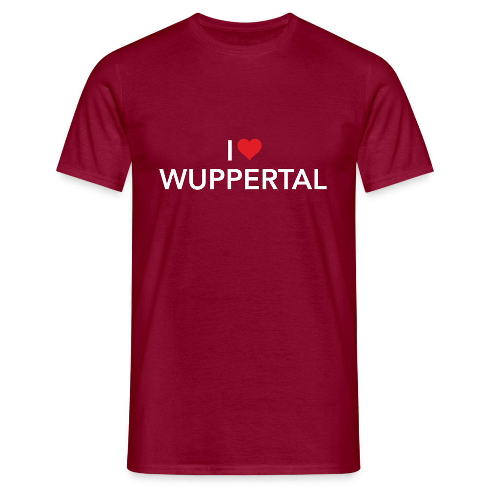 T-Shirt "I Love Wuppertal" Dark Edition - brick red