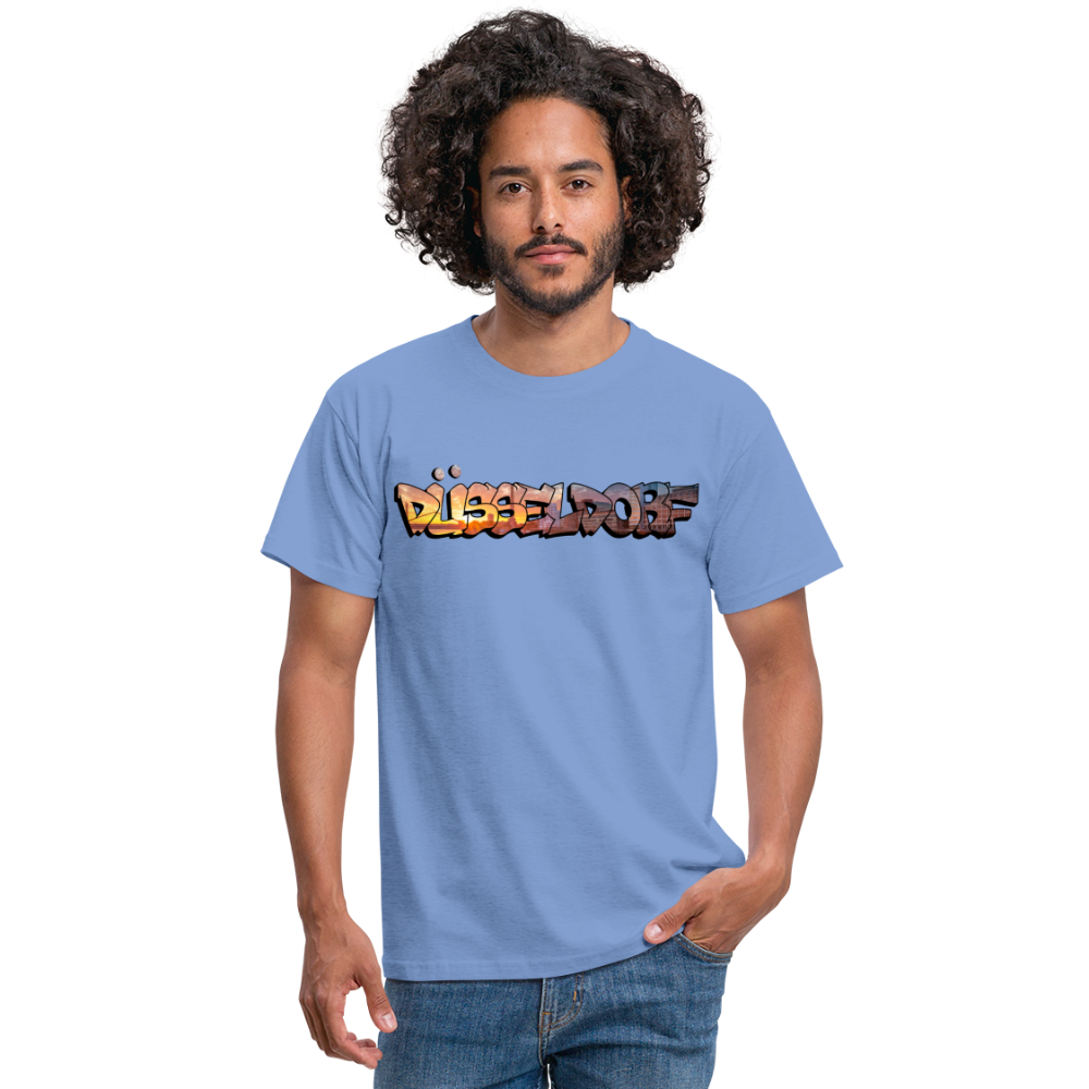 T-Shirt Düsseldorf "Skyline Sunset" - carolina blue