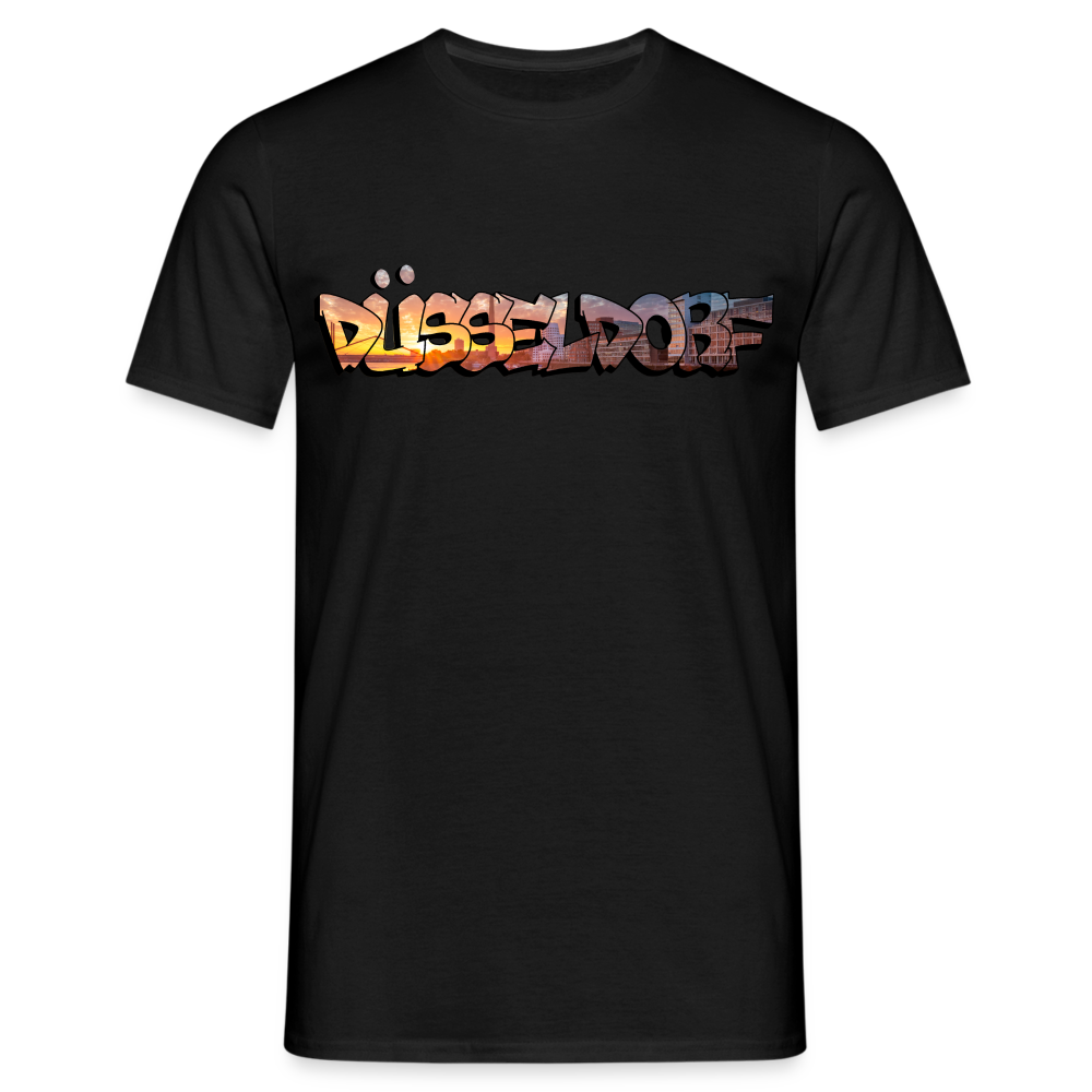 T-Shirt Düsseldorf "Skyline Sunset" - black